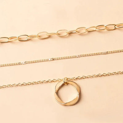 Retro Gold Layered Necklace