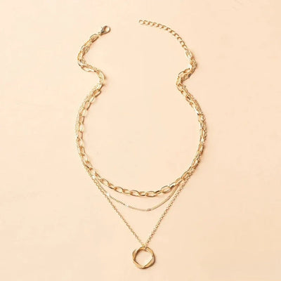 Retro Gold Layered Necklace